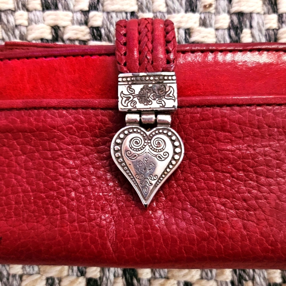 Vintage BRIGHTON Leather Bifold Folio Wallet Coin Purse